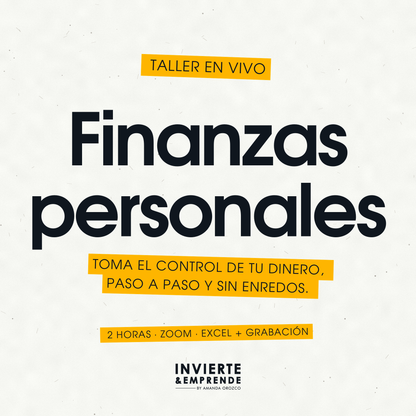 Taller Finanzas Personales - Sábado 21 Noviembre