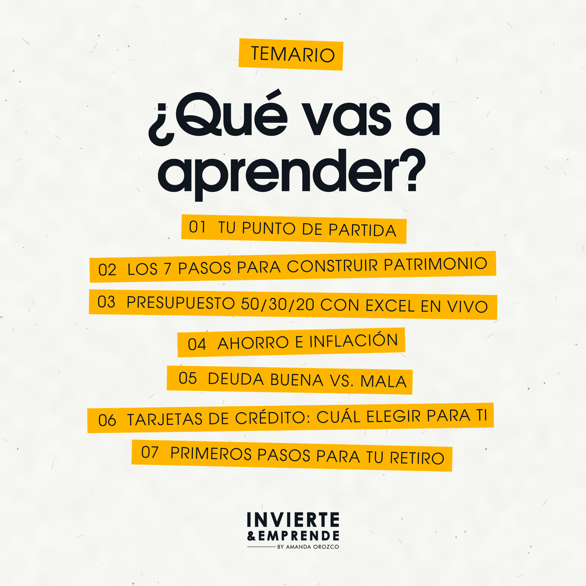 Taller Finanzas Personales - Sábado 21 Noviembre